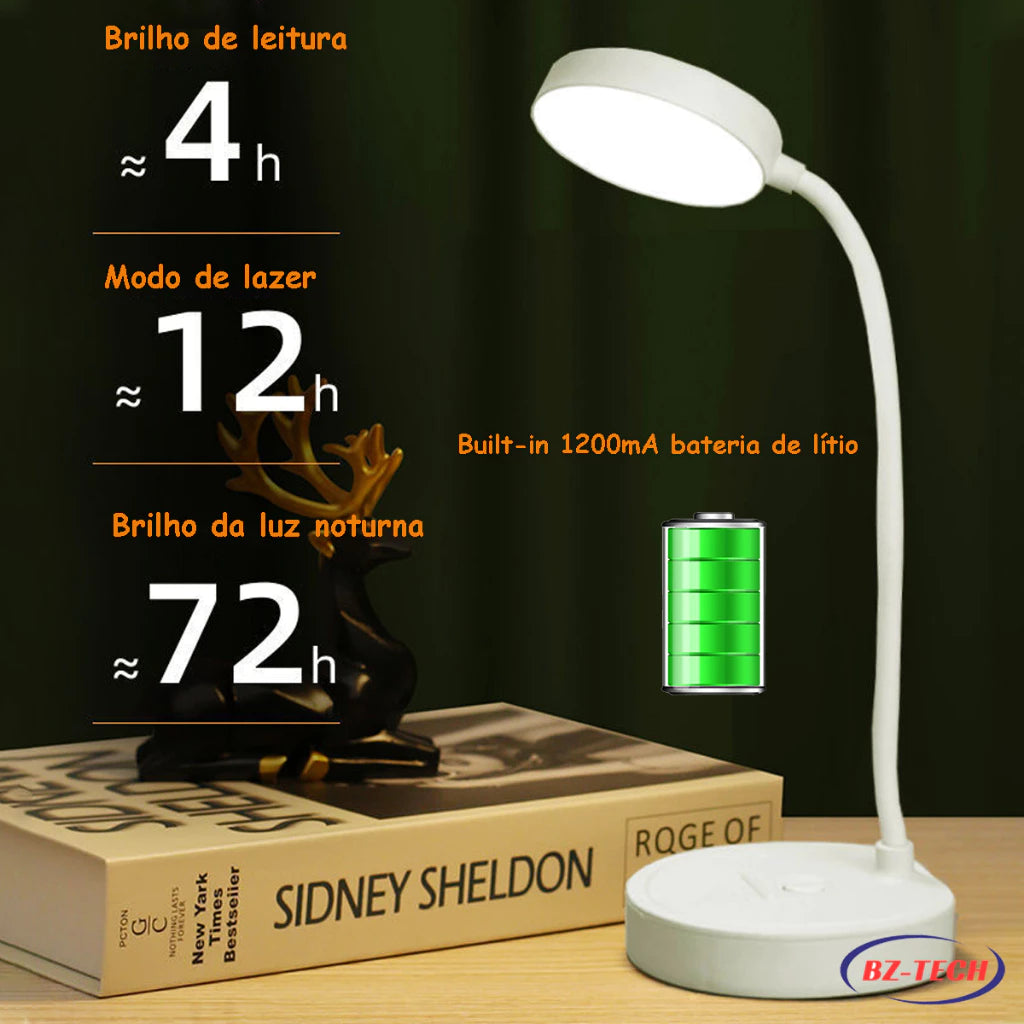 Lâmpada de Mesa LED para Leitura e Estudo - Proteção Ocular - Lugar Favorito