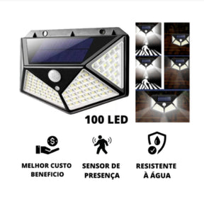 Luminária Solar 100 LEDs com Sensor de Movimento - Iluminação para Jardim - Lugar Favorito