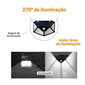 Luminária Solar 100 LEDs com Sensor de Movimento - Iluminação para Jardim - Lugar Favorito