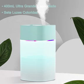 Umidificador de Ar Ultrassônico | Difusor Aromático | Luz Noturna LED Lugar Favorito