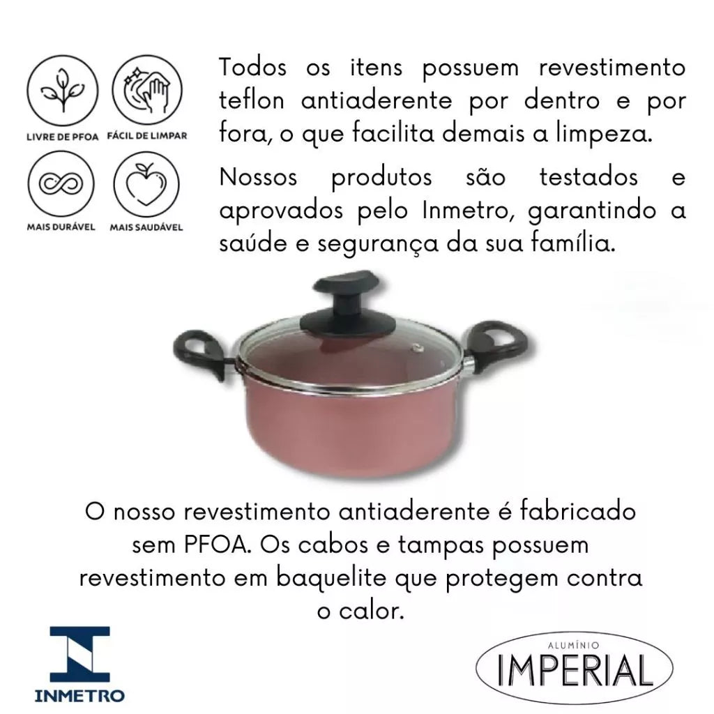 Cozinha Completa: Conjunto de Panelas | Aço Carbono com Revestimento Antiaderente |Lugar Favorito